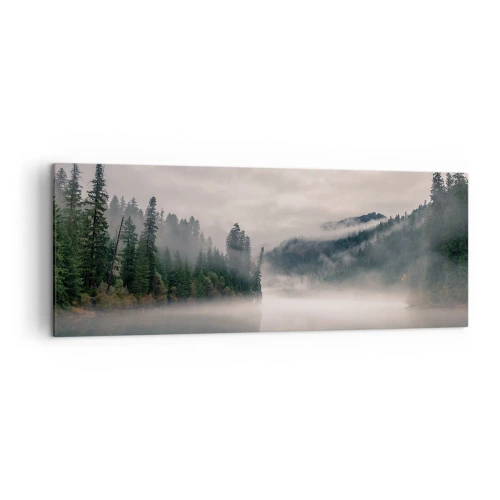 Schilderen op canvas - In reflectie, in de mist - 140x50 cm