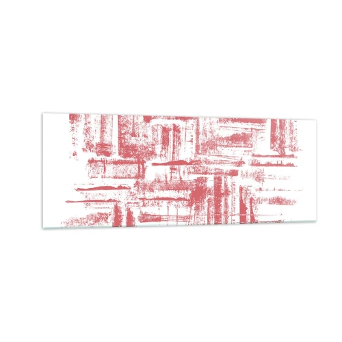 Schilderen op glas - De rode stad - 140x50 cm