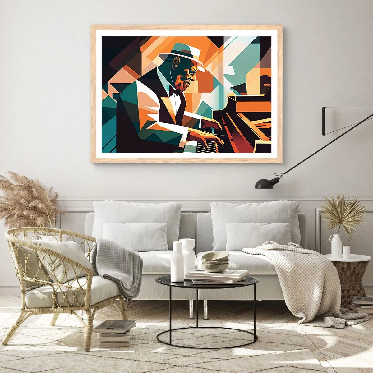 Een poster in een licht eiken lijst - Al die jazz - 100x70 cm