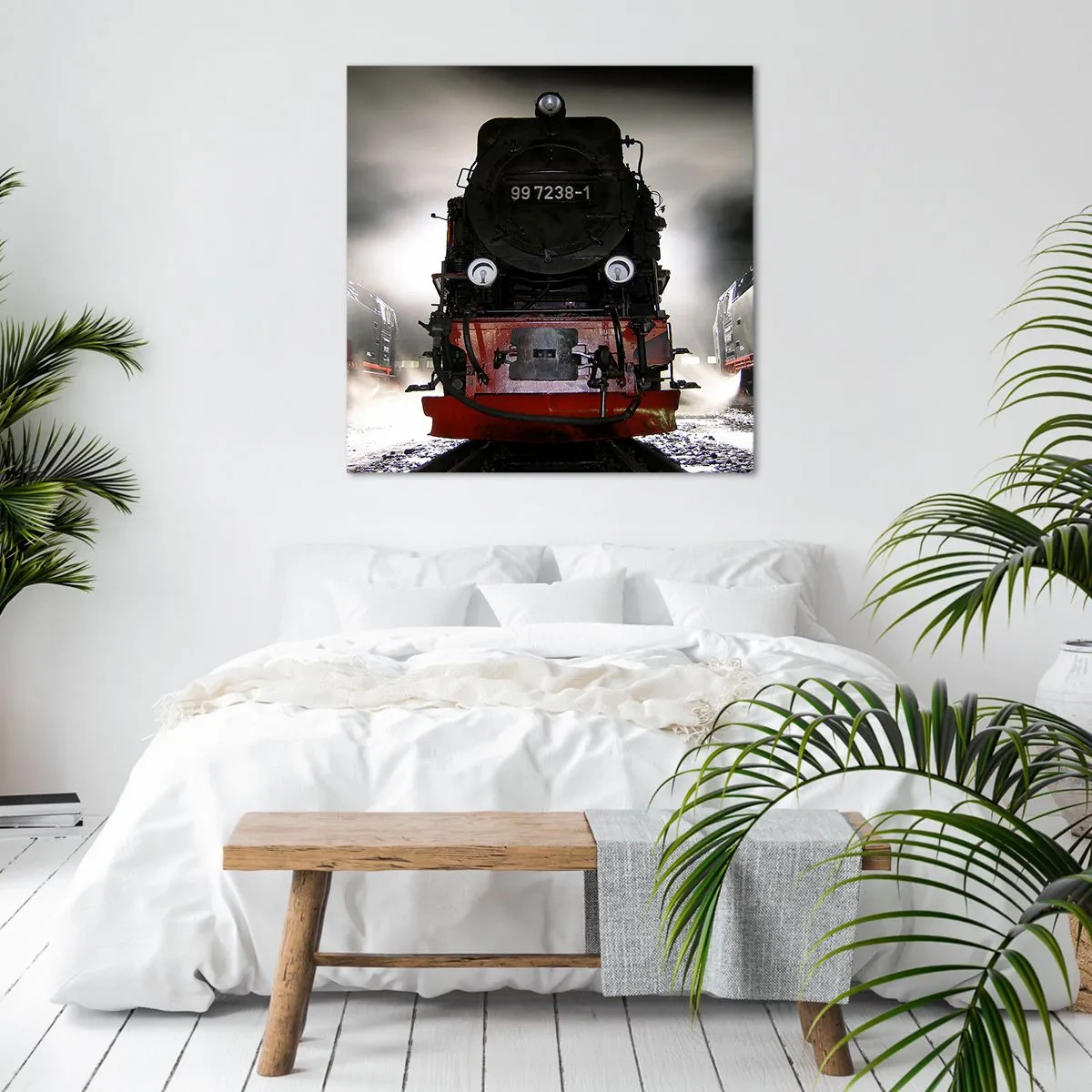 Schilderen op canvas - Hij staat en hapt, hapt en blaast - 70x70 cm