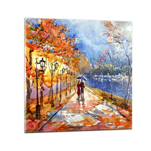 Schilderen op glas - Samen tot de grens van de tijd - 30x30 cm