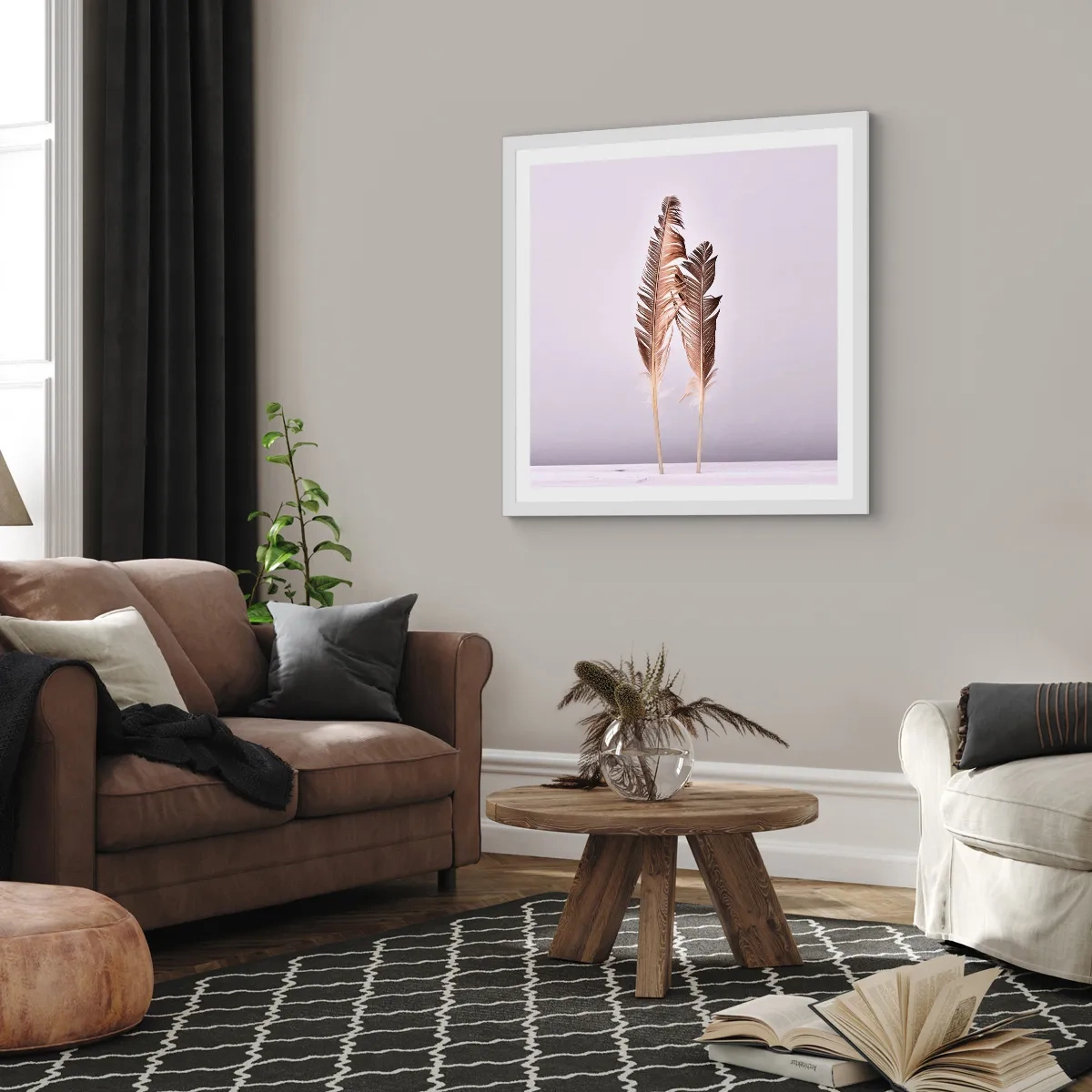 Poster in een witte lijst - Tegen het niets - 60x60 cm