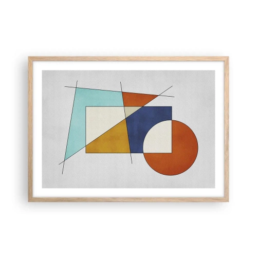 Een poster in een licht eiken lijst - Abstractie: modernistisch plezier - 70x50 cm