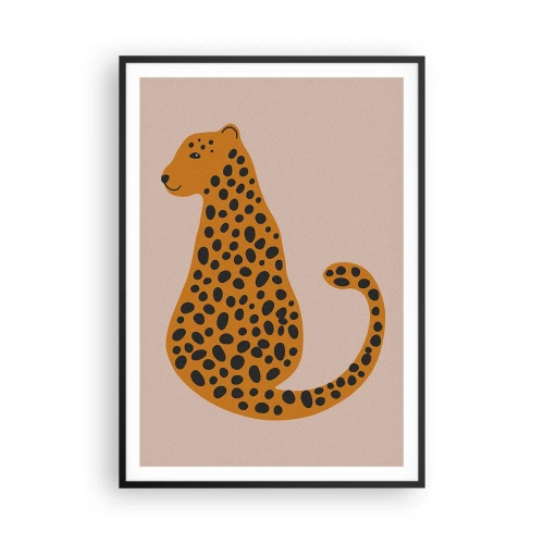 Poster in een zwarte lijst - Luipaardprint is een modieus print - 70x100 cm