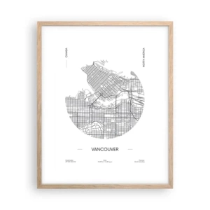 Een poster in een licht eiken lijst - Anatomie van Vancouver - 40x50 cm