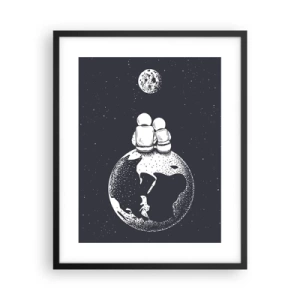 Poster in een zwarte lijst - Een kosmisch love story  - 40x50 cm