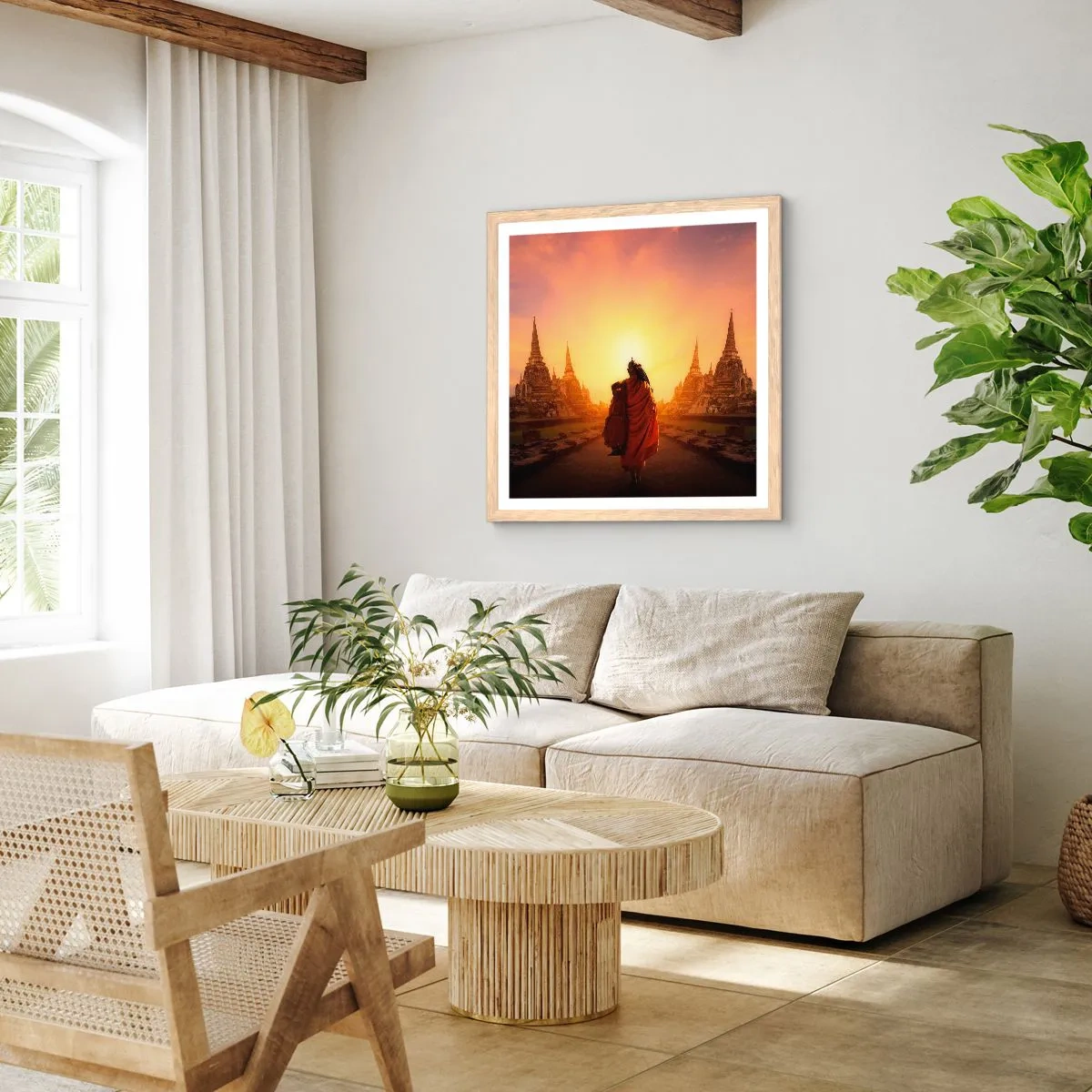Een poster in een licht eiken lijst - In vrede voor de eeuwigheid - 40x40 cm