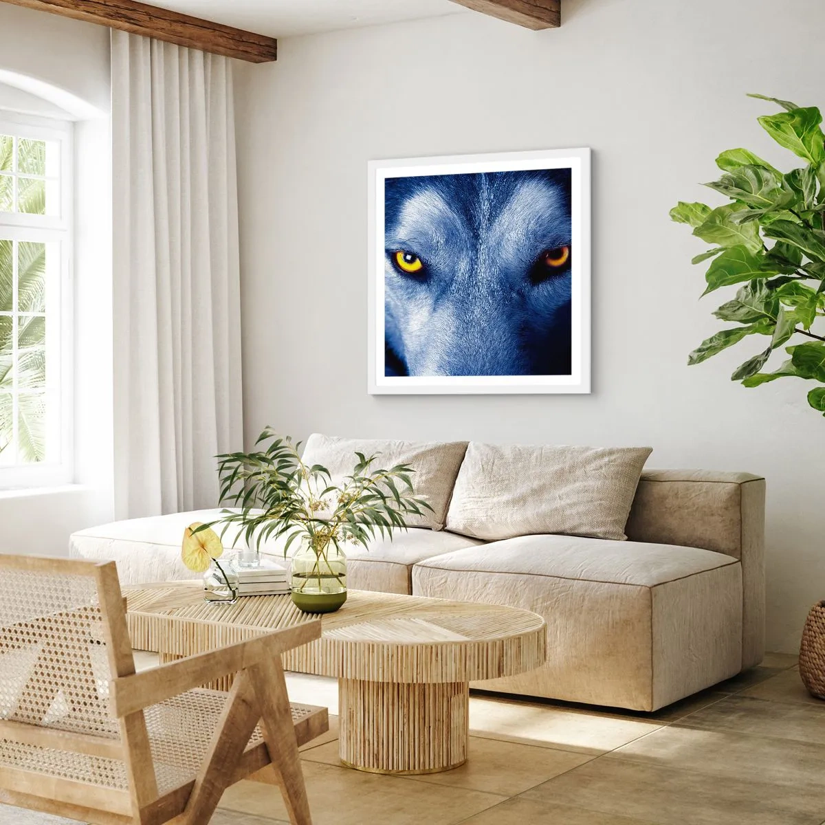 Poster in een witte lijst - Betoverende look - 50x50 cm