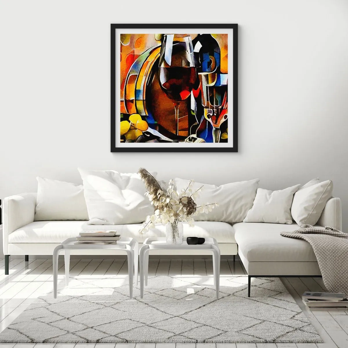 Poster in een zwarte lijst - En de wereld krijgt kleuren - 30x30 cm