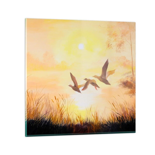 Schilderen op glas - Het begin van een lange reis - 60x60 cm