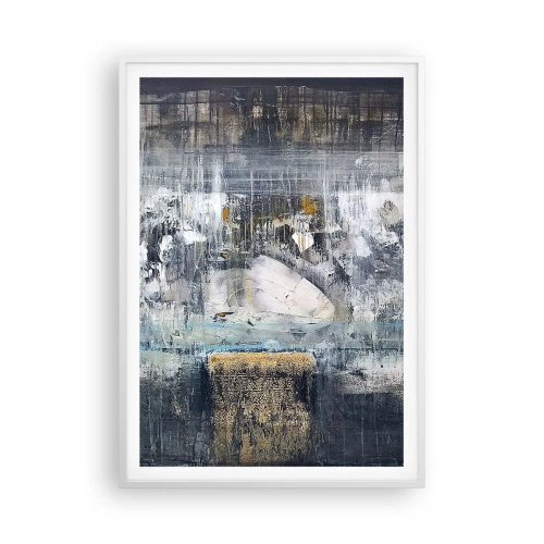 Poster in een witte lijst - Als op ijs, als zo moeizaam - 70x100 cm