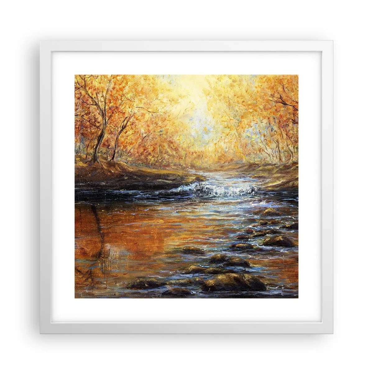 Poster in een witte lijst - De gouden stroom - 40x40 cm