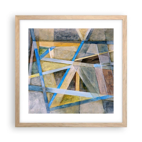 Een poster in een licht eiken lijst - Recht of diagonaal? - 40x40 cm