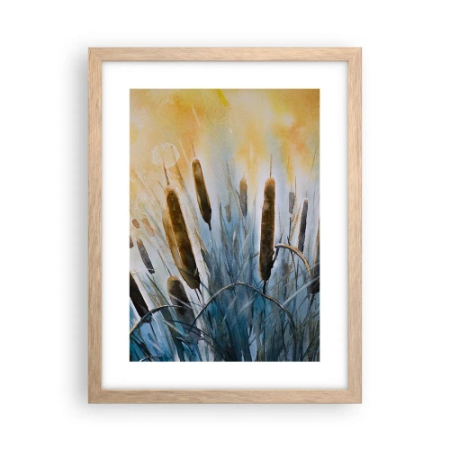 Een poster in een licht eiken lijst - De kou van het water, de hitte van de zon - 30x40 cm