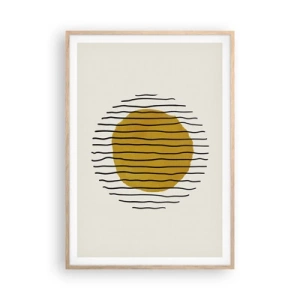 Een poster in een licht eiken lijst - Abstractie trillend van warmte - 70x100 cm