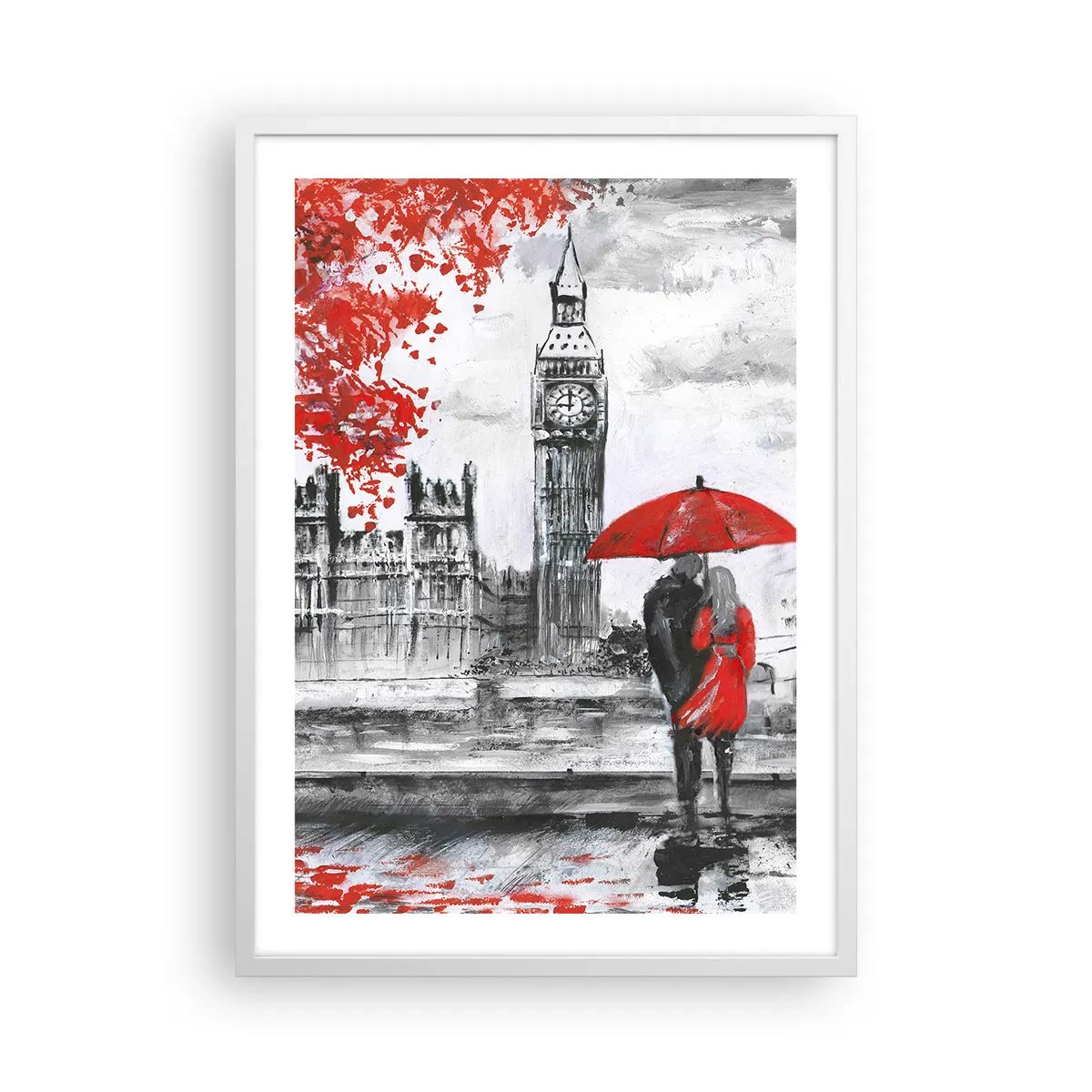 Poster in een witte lijst - Verliefd op Londen - 50x70 cm