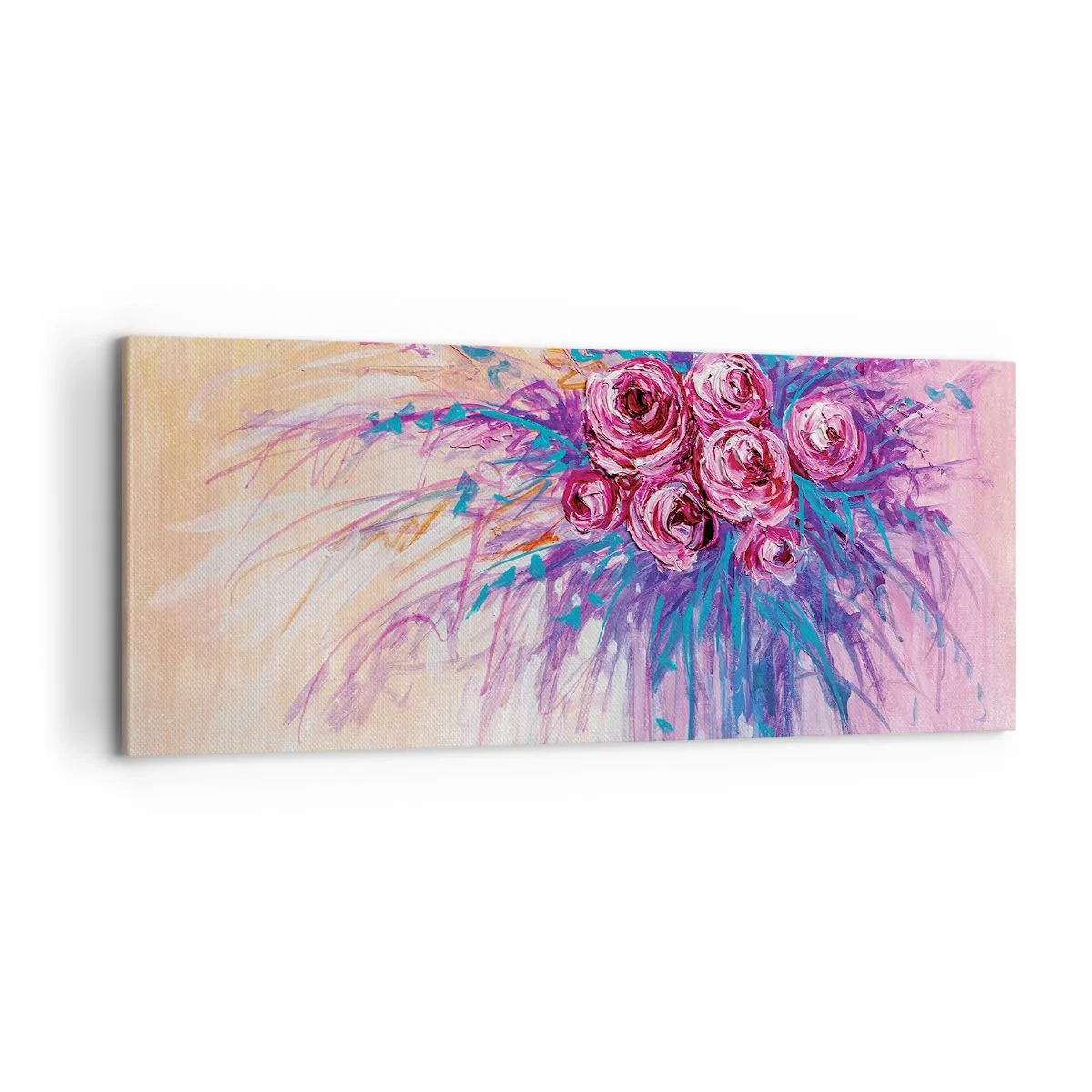 Schilderen op canvas - Rozenfontein - 100x40 cm