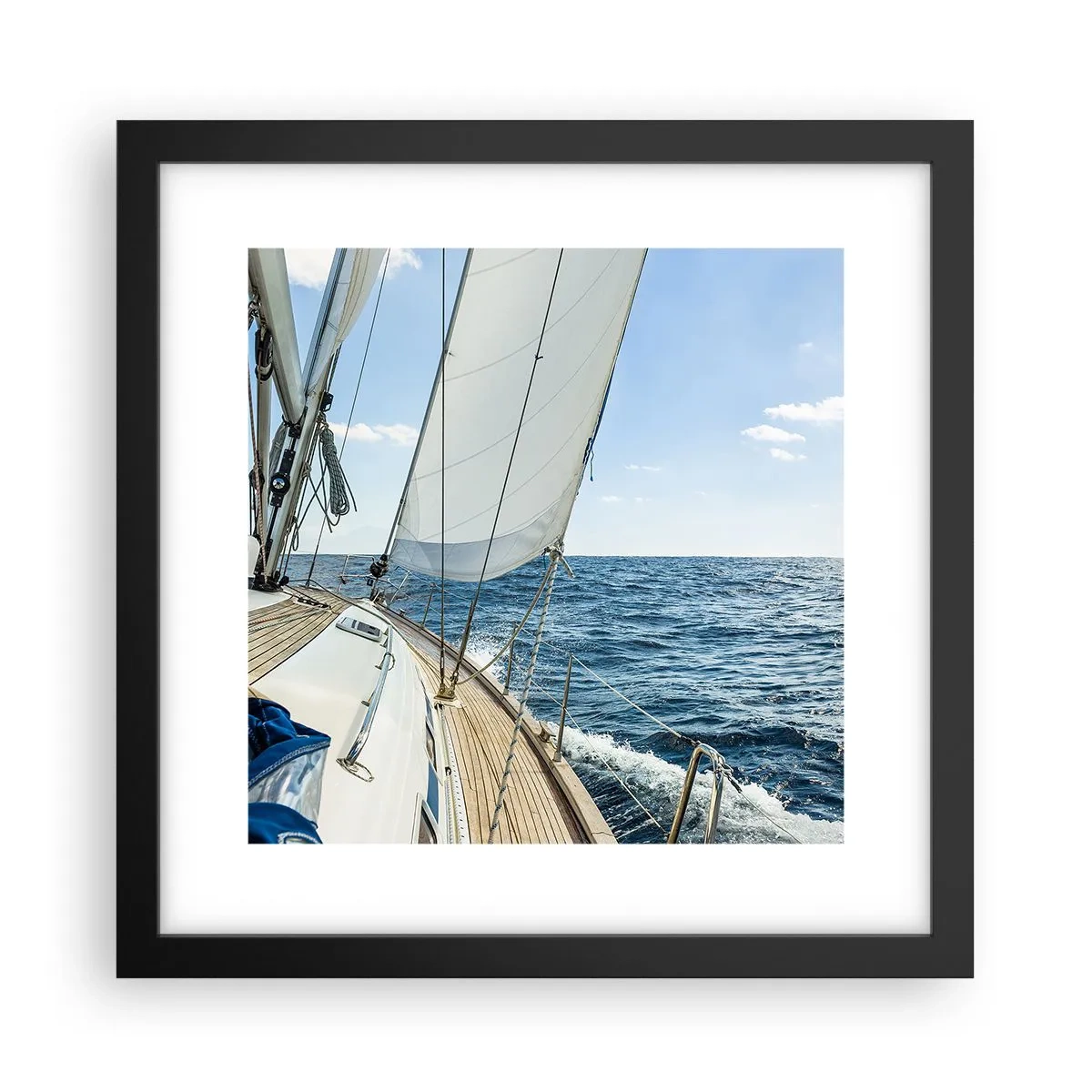 Poster in een zwarte lijst - Ahoi, avontuur - 30x30 cm