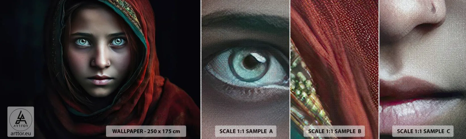 Fotobehang Monster Premium Canvas - Oosterse prinses - Meisje, Portret, Pakistan - 100x30 cm