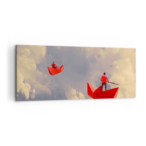 Schilderen op canvas - Dromers expeditie - 100x40 cm