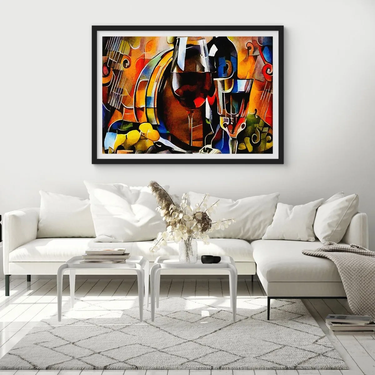 Poster in een zwarte lijst - En de wereld krijgt kleuren - 70x50 cm