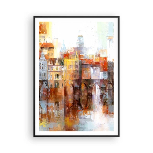 Poster in een zwarte lijst - Ook onder de brug is het mooi - 70x100 cm