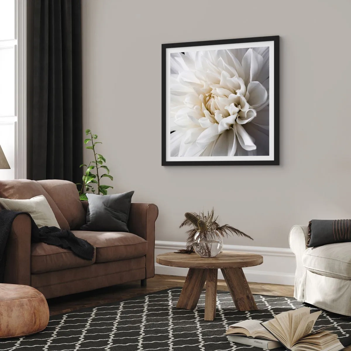 Poster in een zwarte lijst - Ochtend van de bruid - 50x50 cm