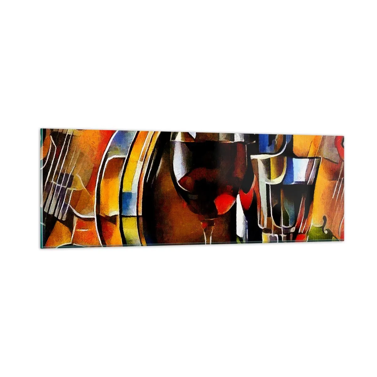 Schilderen op glas - En de wereld krijgt kleuren - 90x30 cm