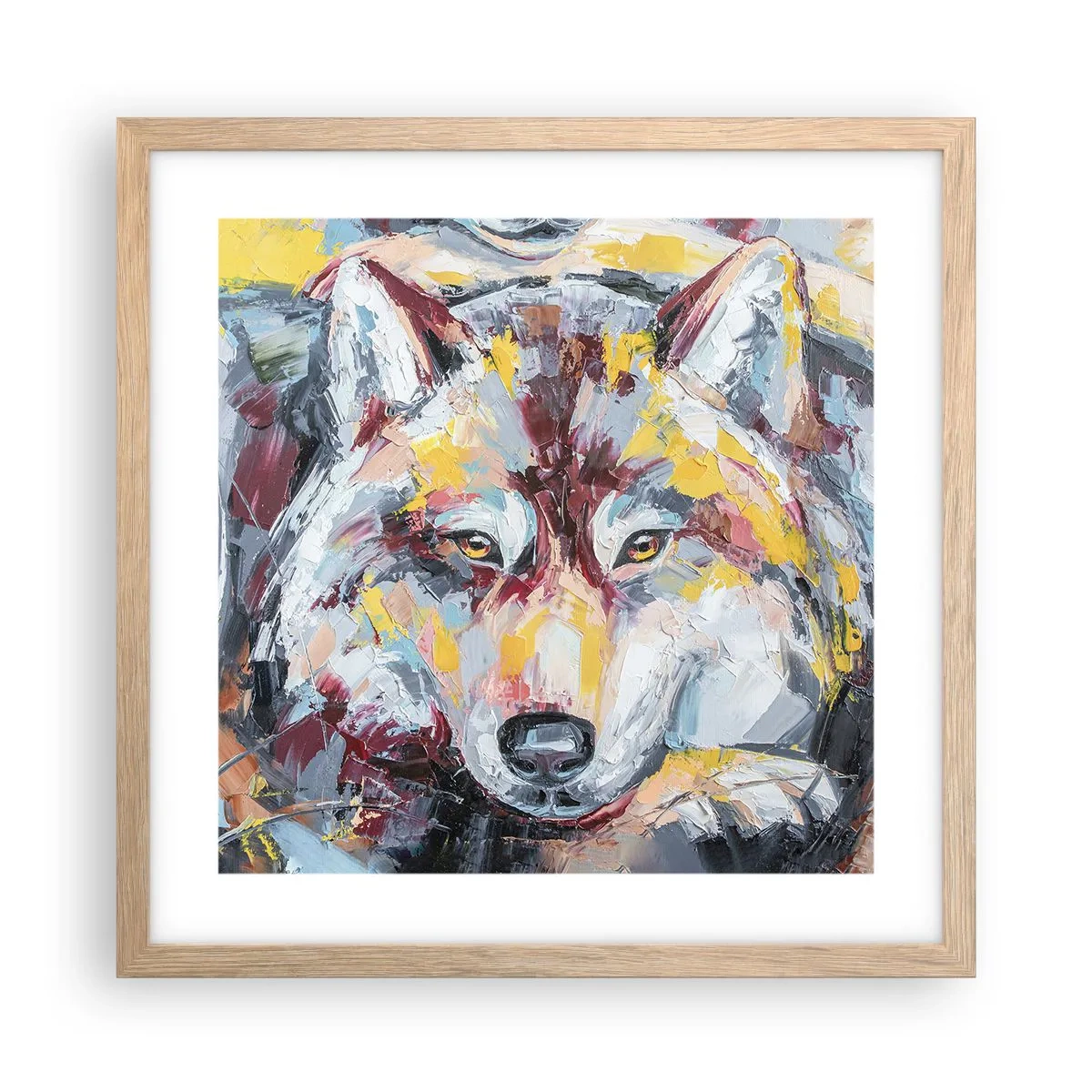 Een poster in een licht eiken lijst - Gemoedsrust onder dierbaren - 40x40 cm