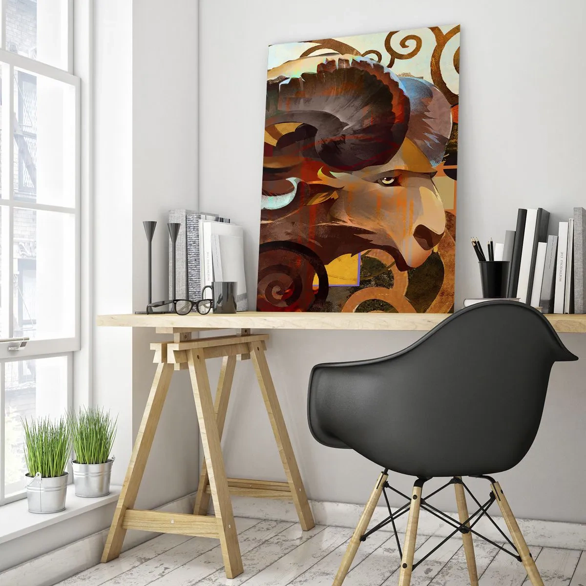 Schilderen op glas - Magie - religies - rituelen - 70x100 cm