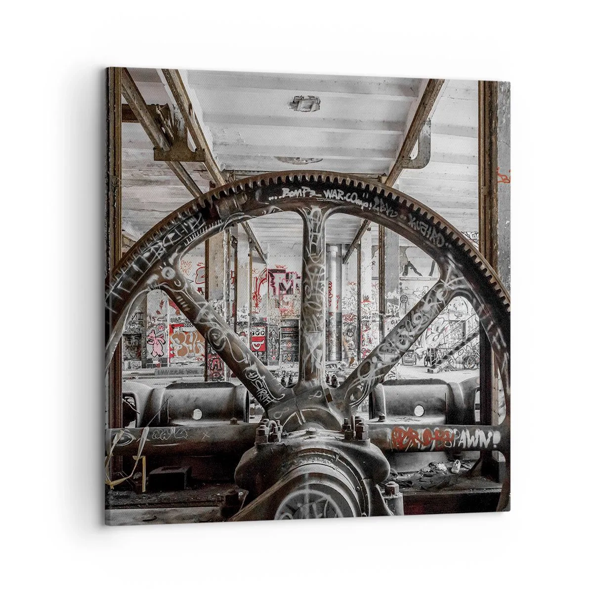 Schilderen op canvas - Het geheime leven van de fabriek - 50x50 cm