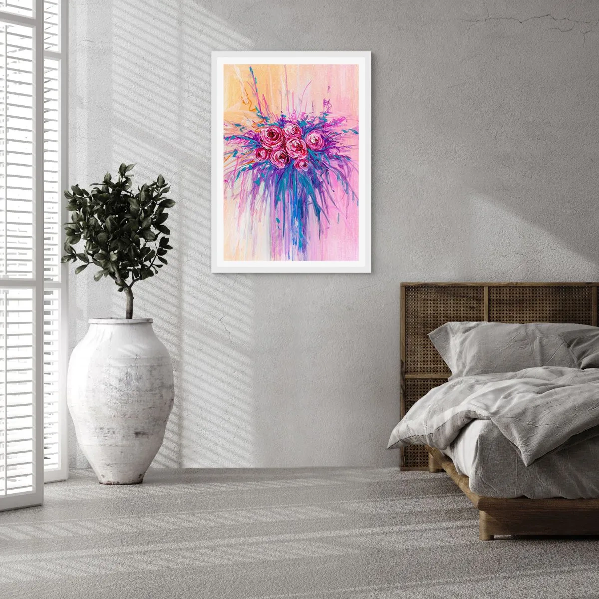 Poster in een witte lijst - Rozenfontein - 40x50 cm