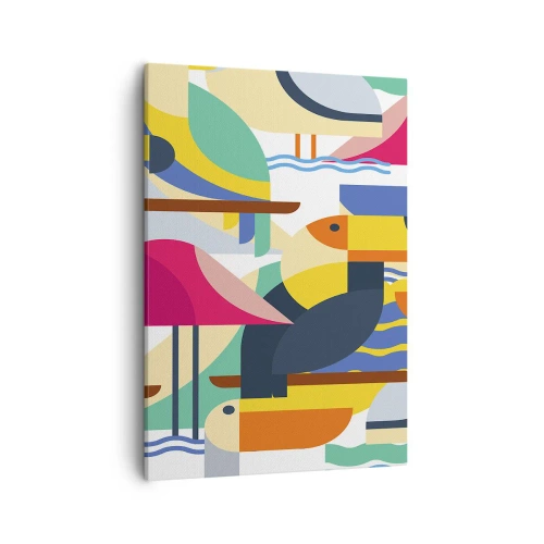 Schilderen op canvas - Vogelfeestje - 50x70 cm