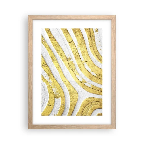 Een poster in een licht eiken lijst - Compositie in wit en goud - 30x40 cm