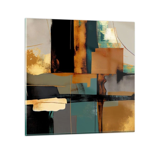 Schilderen op glas - Abstractie – licht en schaduw - 60x60 cm