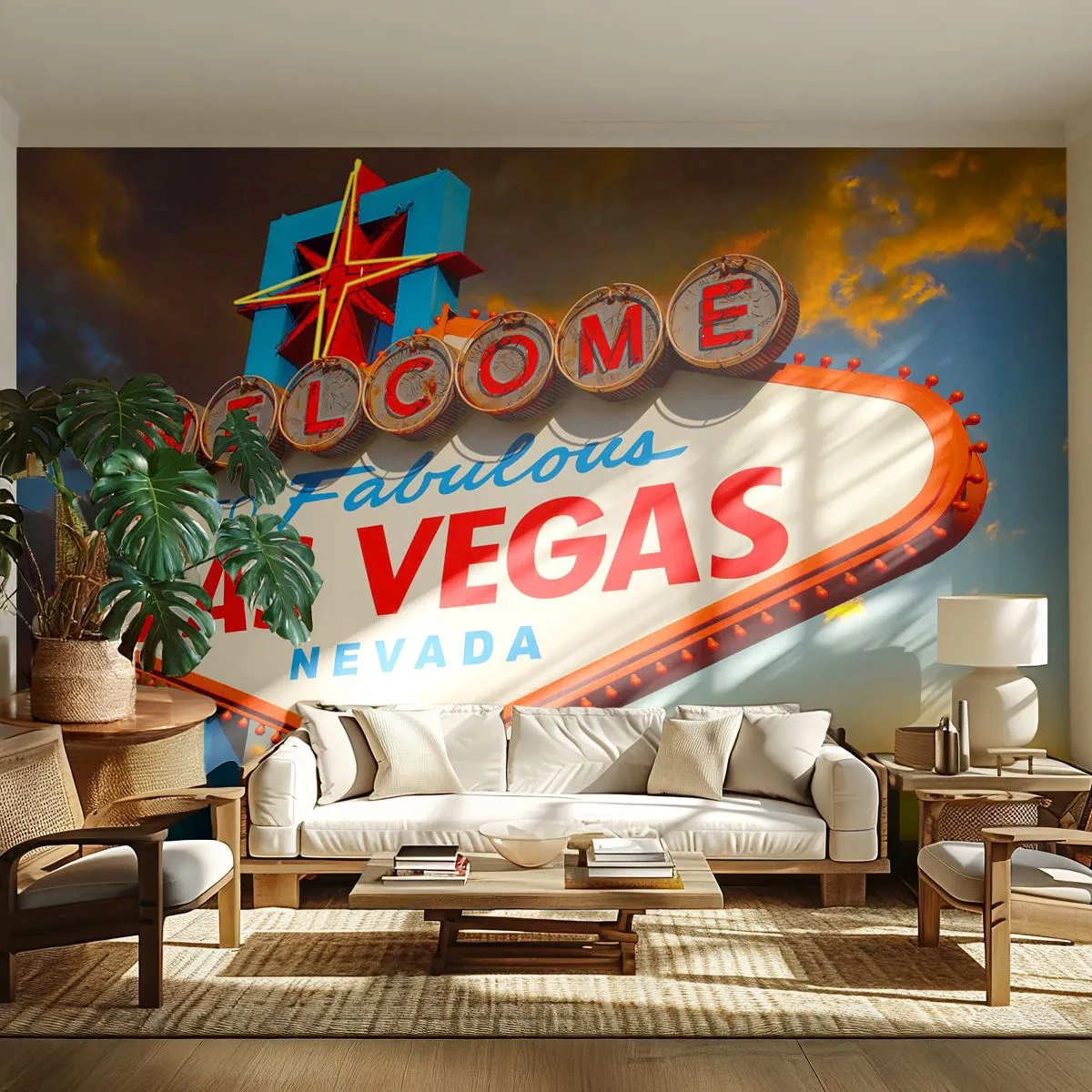 Zelfklevend Fotobehang Deluxe Sticker - Voor een glimlach van het lot - Reizen, Las Vegas, Stad - 250x175 cm