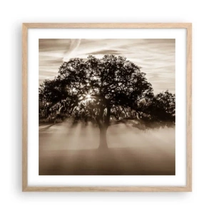 Een poster in een licht eiken lijst - Boom van goede kennis alleen - 50x50 cm