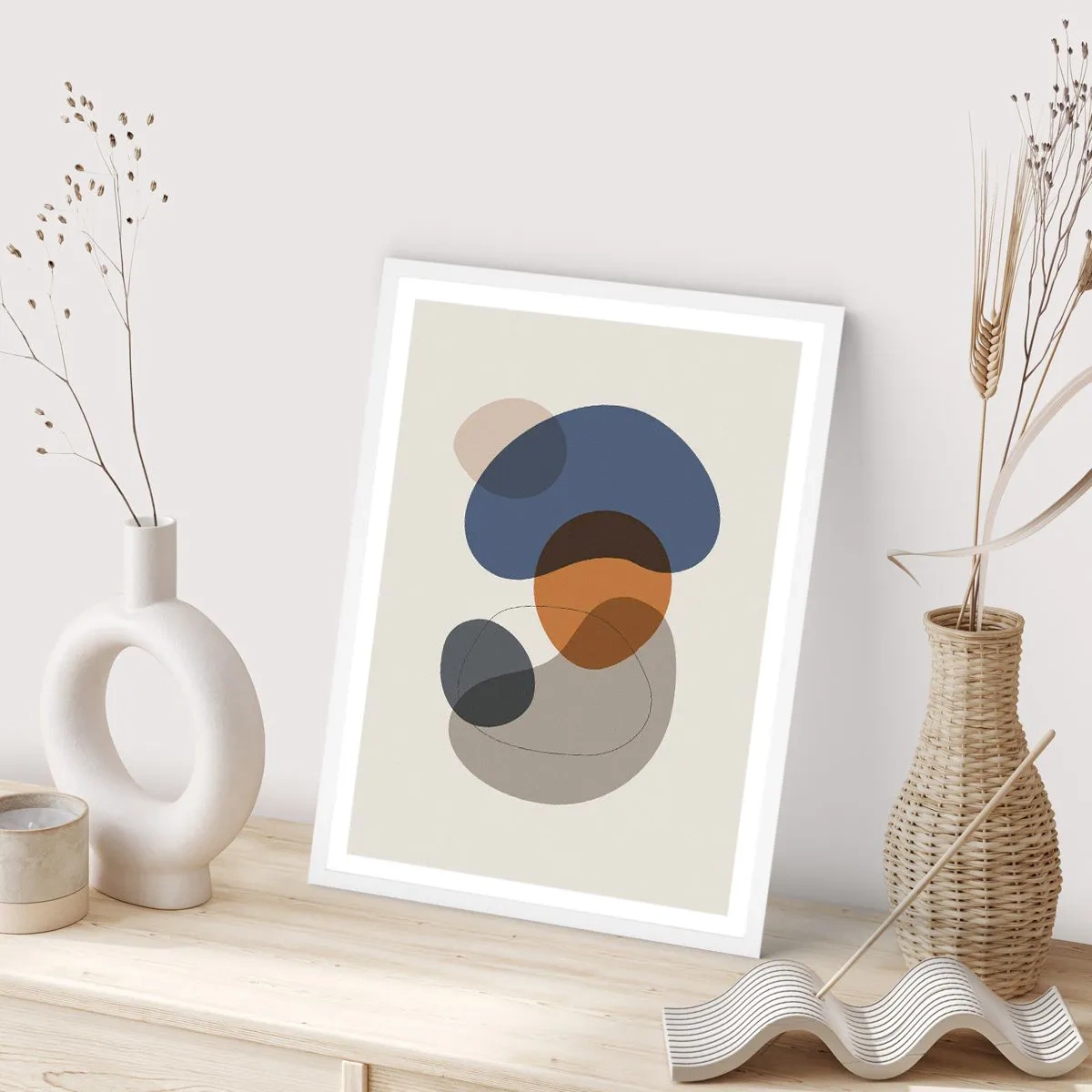 Poster in een witte lijst - Kleur druppels - 50x70 cm