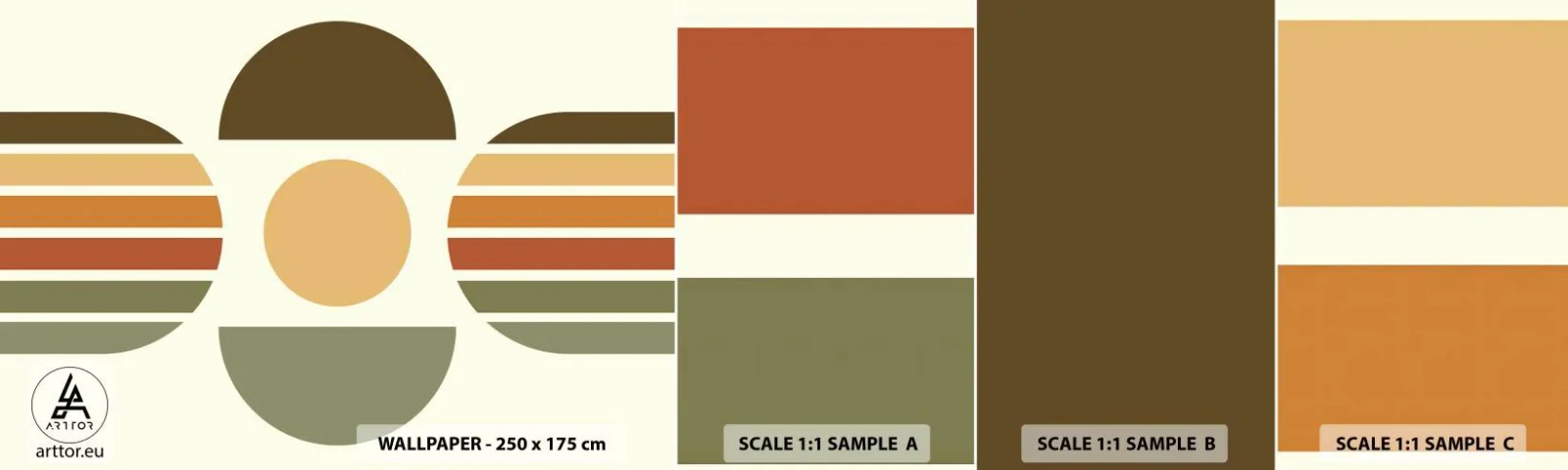 Fotobehang Staaltje Standard Eco - In aardetinten - Abstractie, Deel, Grafisch - 100x30 cm