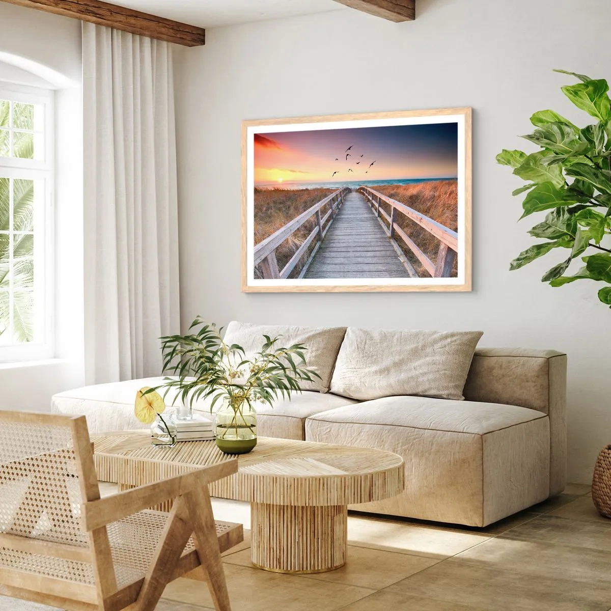 Een poster in een licht eiken lijst - De ruimte voor opvliegen - 50x40 cm