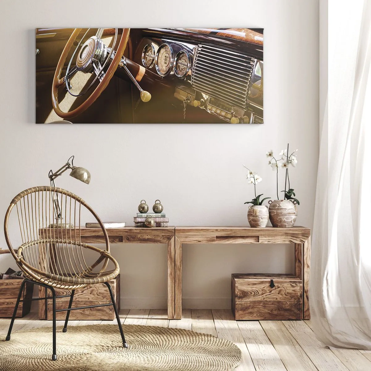 Schilderen op canvas - Een adem van luxe uit het verleden - 160x50 cm