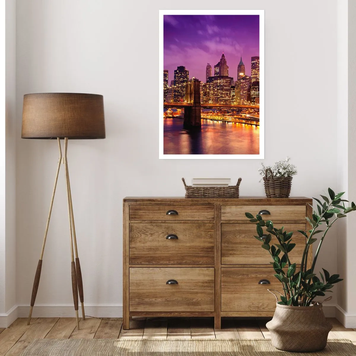 Poster - Violet-goud Manhattan - 30x40 cm