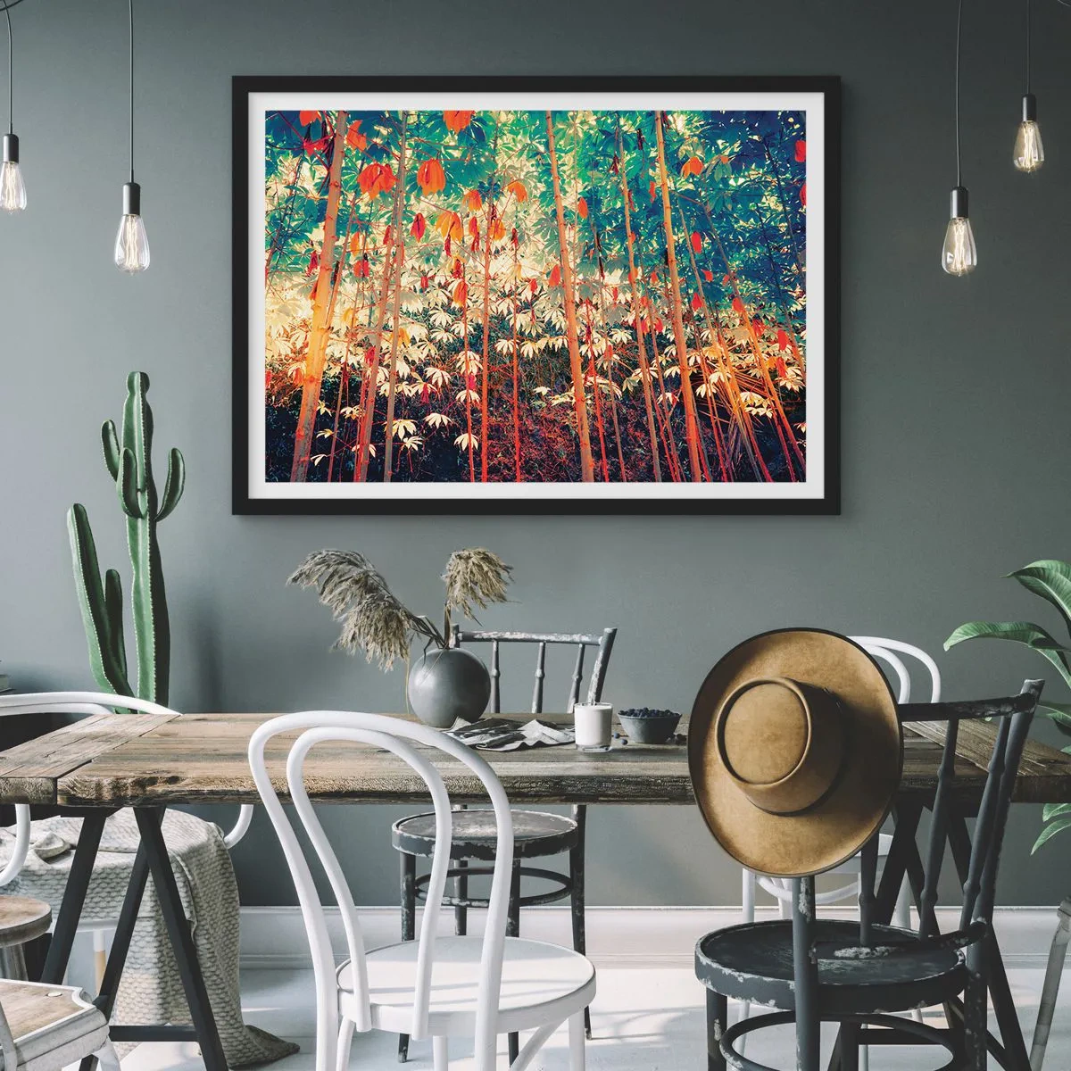 Poster in een zwarte lijst - Het geheime leven van de bladeren - 50x40 cm