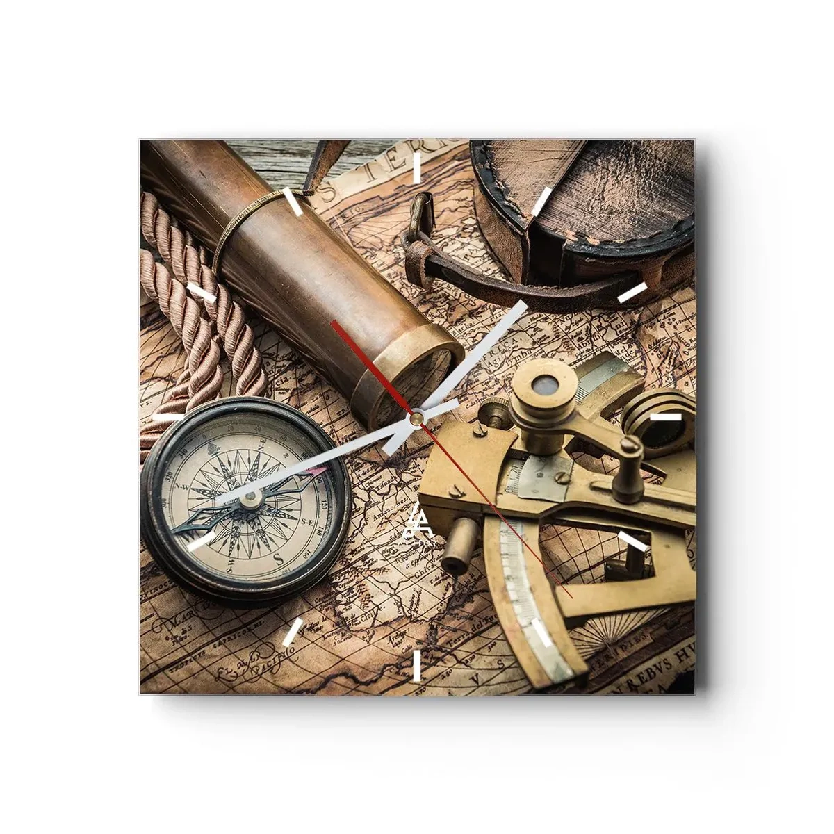 Wandklok - Klok - Zet koers - 40x40 cm