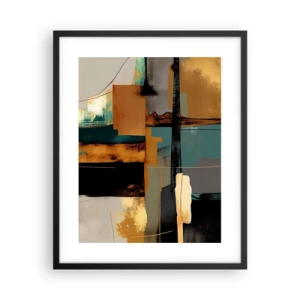 Poster in een zwarte lijst - Abstractie – licht en schaduw - 40x50 cm