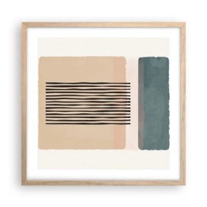 Een poster in een licht eiken lijst - Alles is oke - 50x50 cm