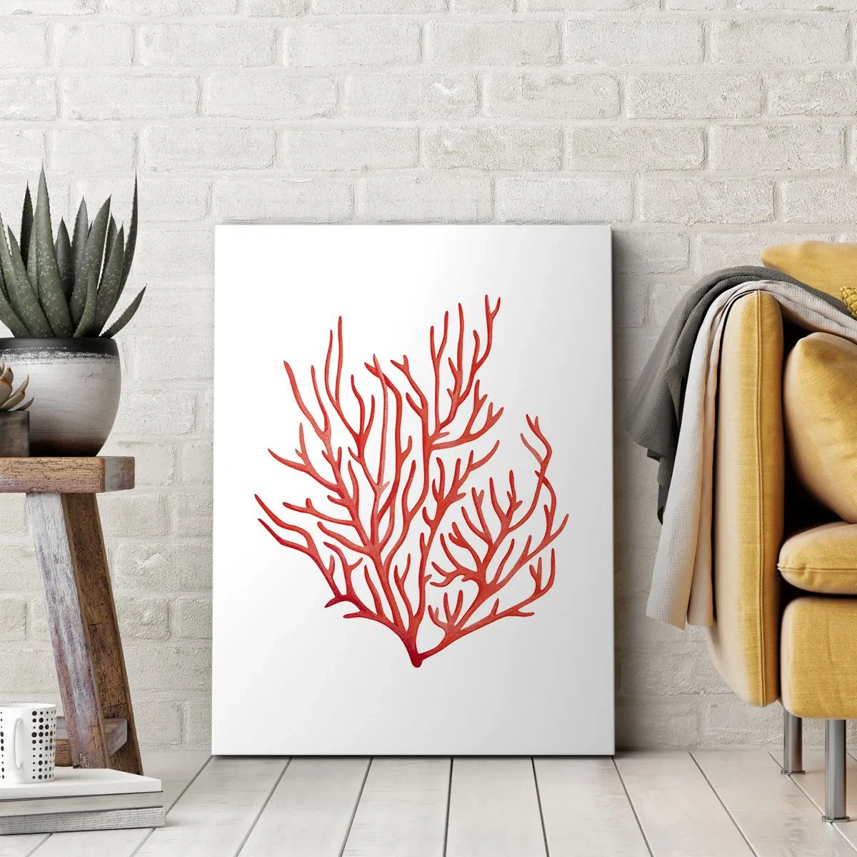 Schilderen op canvas - Koraal filigraan - 50x70 cm