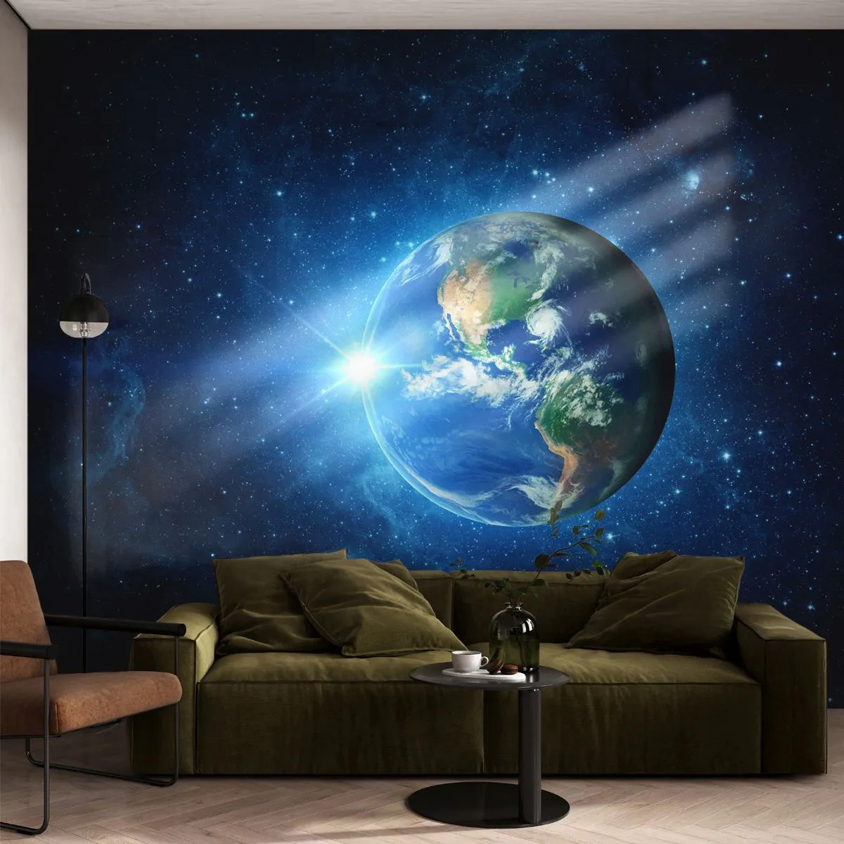 Fotobehang op maat Standard Eco - We zijn in de hemel - Kosmos, Planeet aarde, Wereldbol