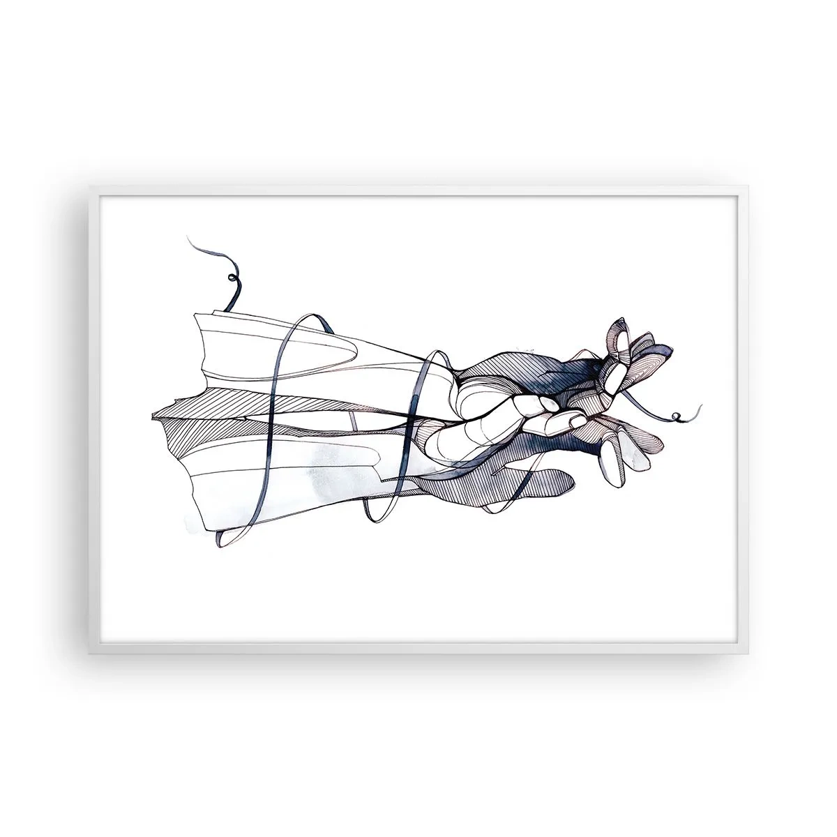 Poster in een witte lijst - Touch-studie - 100x70 cm