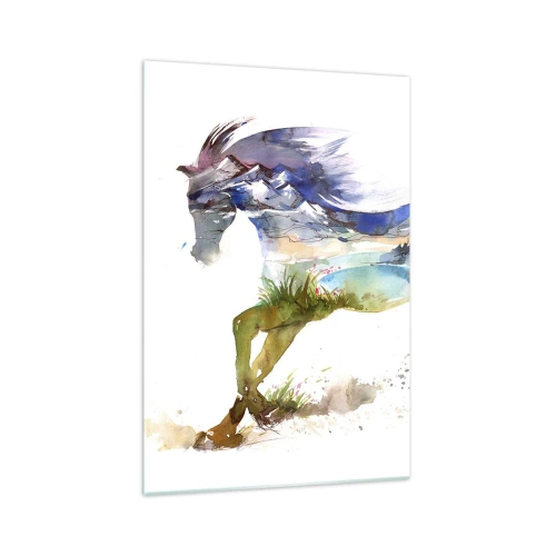 Schilderen op glas - Van de weide recht naar de hemel - 70x100 cm